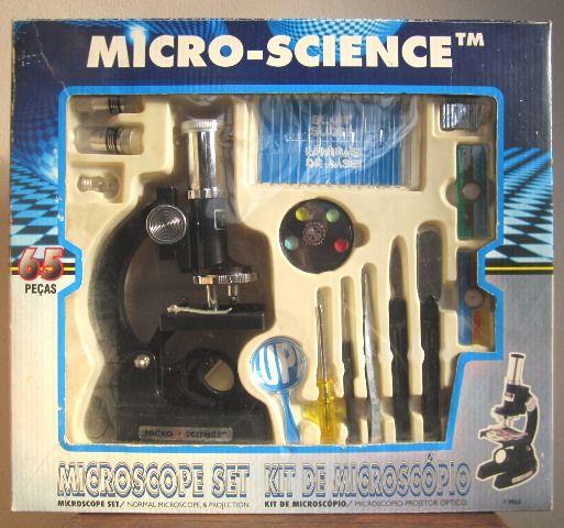 Micro Science -Microscopio na caixa com manual 65 peças sem