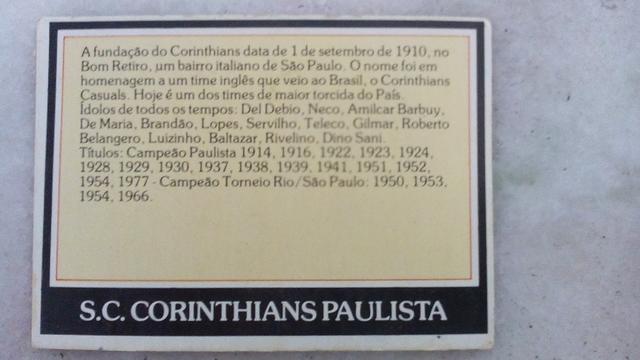 Figurinhas Card do Corinthians