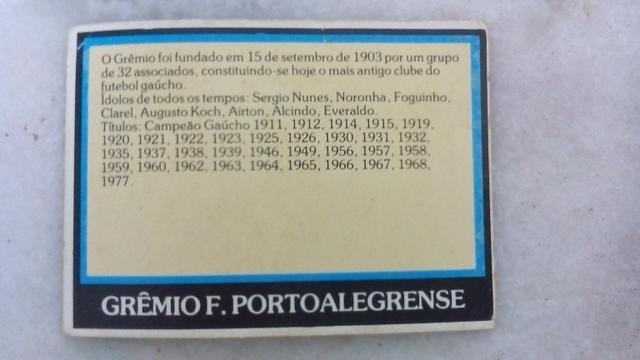 Figurinhas Card do Grêmio