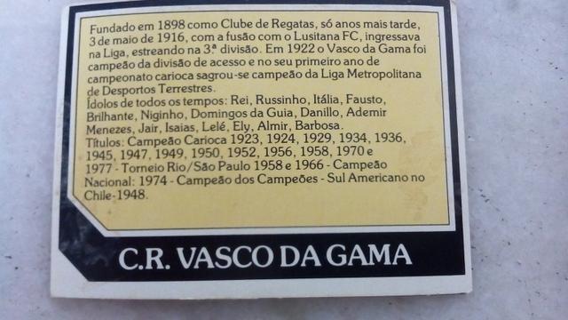 Figurinhas Card do Vasco