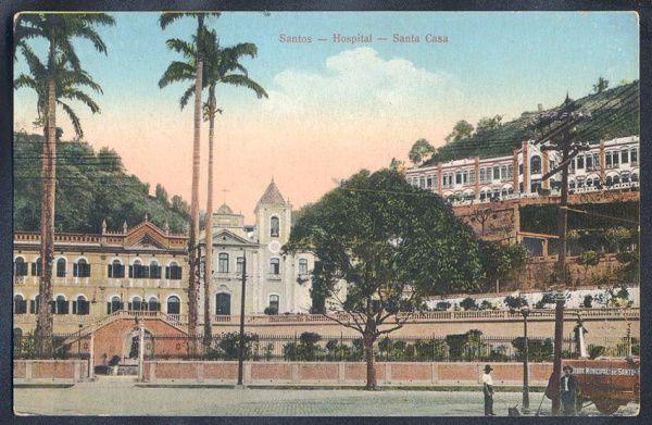 Santos - Hospital Santa Casa - Cartão Postal antigo