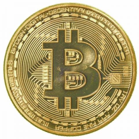 Bitcoin Moeda Física Decorativa Comemorativa Dourada