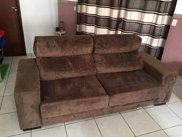 Sofa retrátil e reclinável em sued promoçao ate 10 x