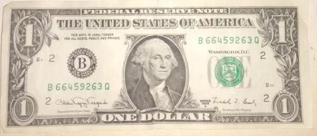 1 Dólar - One Dollar - Letra B - Selo Verde 