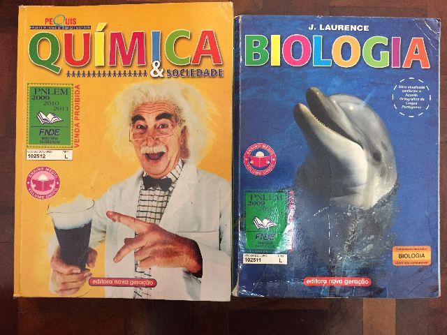 Doação livros biologia/química/matemática/português