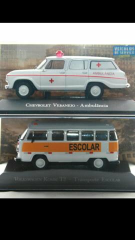 Miniaturas Komb Escolar e Veraneio Ambulancia
