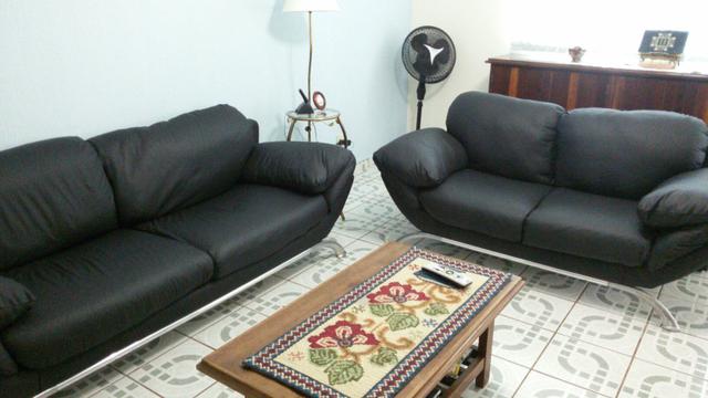 Conjunto de sofás de couro legítimo