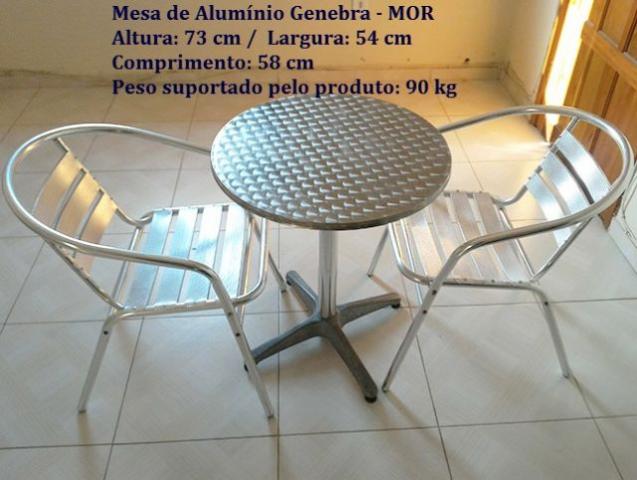 Mesa de Alumínio Genebra Mor + 2 Cadeiras Também em