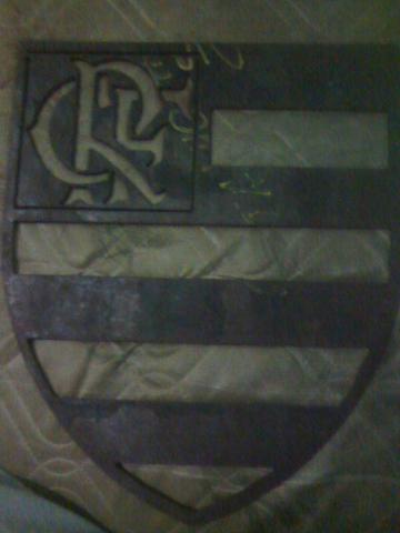 Escudo grande do Flamengo de metal puro artesanal