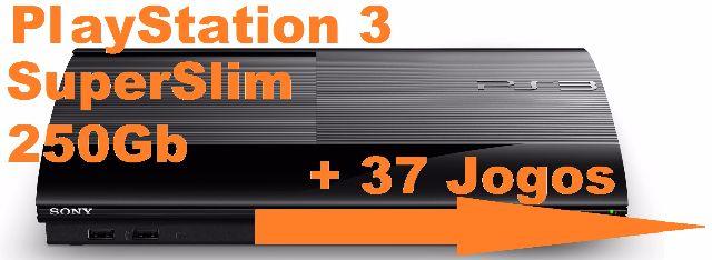 Playstation 3 Super Slim 250gb + 37 Jogos (Usado)