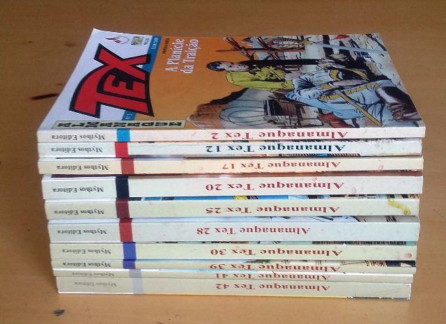 Lote de 10 Quadrinhos Tex Almanaque, Editora Mythos, Gibi