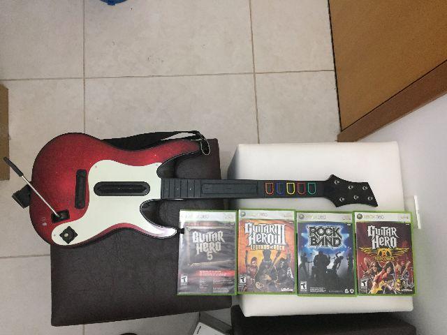 Guitarra Guitar Hero 5 + 4 jogos (XBOX 360)