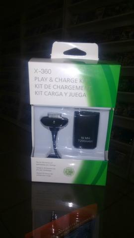 Kit carga Xbox 360, bateria + cabo carregador