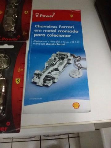 Coleção de chaveiros Shell- Ferrari em metal cromado