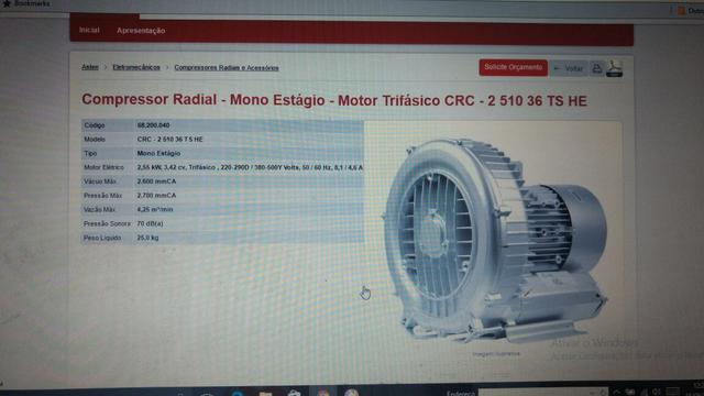 Compressor Radial Asten Modelo CD  trifasico