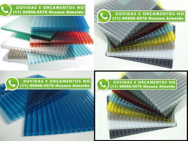 Chapas coloridas de policarbonato alveolar 4mm