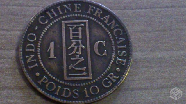Moeda da Indochina-Francesa (Rara) 1 cent 