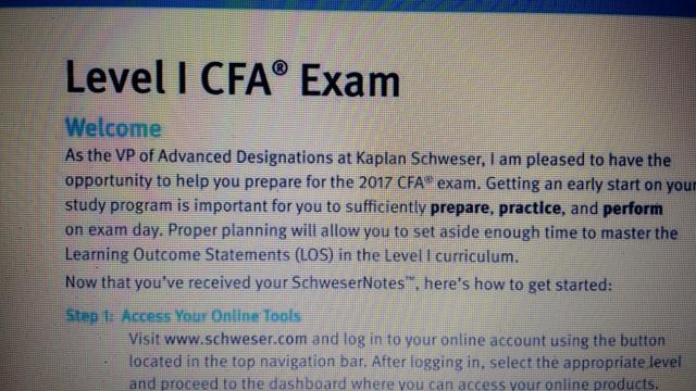 Ebooks exame CFA da schweser  level 1