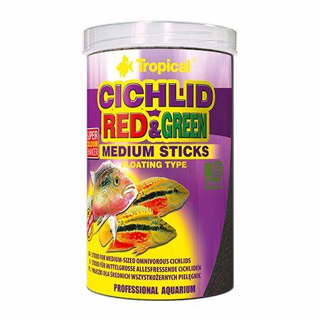 Ração Tropical Cichlid Red & Green Medium Sticks 90g