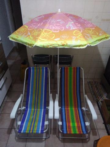 Kit 2 Cadeiras de Praia + Guarda-Sol