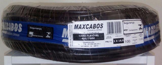 Cabo Flex 16mm, Maxcabos, 100m, certificado Inmetro, mega