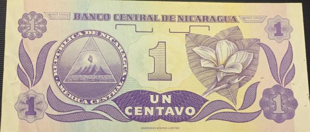 Cédula de um centavo de Córdoba da Nicarágua