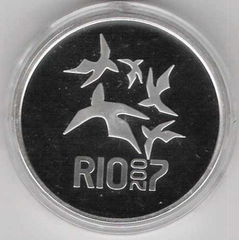 Moeda de Prata Comemorativa dos Jogos Pan Americanos do Rio