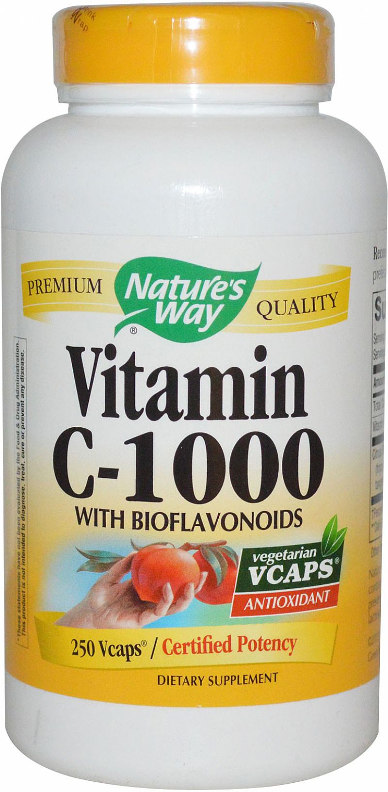 Vitamina c mg & rose hips 25mg 250 capsulas natures way
