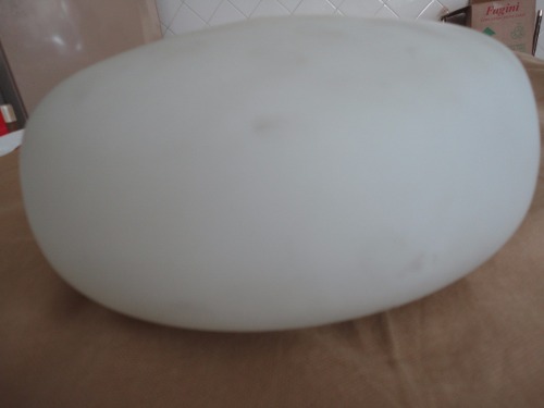 Cúpula-lustre-globo De Opalina. Vintage-antigo Branco Fosco