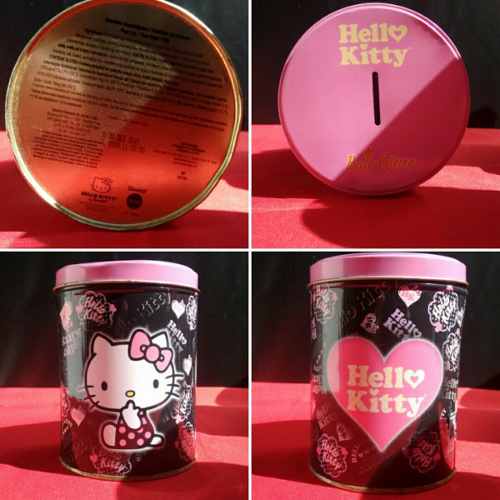Lata Decorativa Com Cofre Hello Kitty 13 Cm