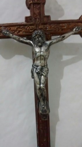 Crucifixo De Prata E Bronze Antigüidade