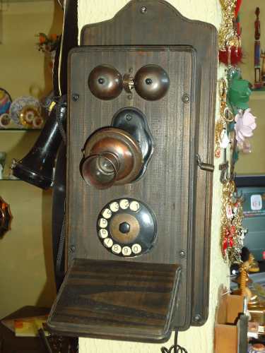 Telefone Antigo De Madeira Original Revisado E Funcionando