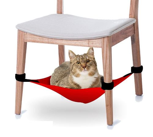 Cama Rede Para Gatos Para Fixar Em Cadeiras - Vermelho