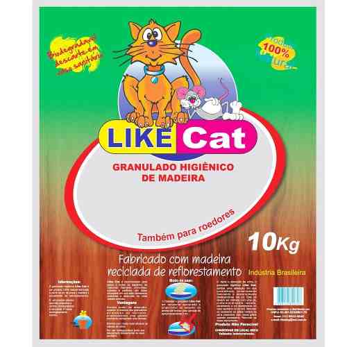 Granulado Higiênico Like Cat De Madeira - 10 Kg