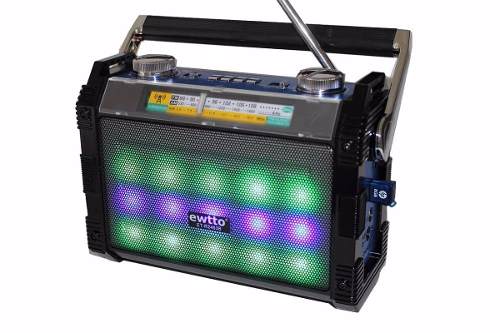 Rádio Ewtto Et-rb Azul - Lanterna De Led E Bluetooth