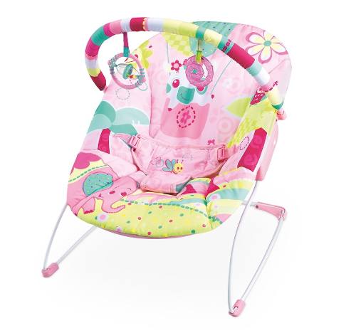 Cadeira Bebê Descanso Mastela Musical Vibratória Rosa 