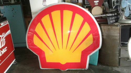 Placa Decorativa Shell Posto De Gasolina 1.5x1.5 Zn Horto