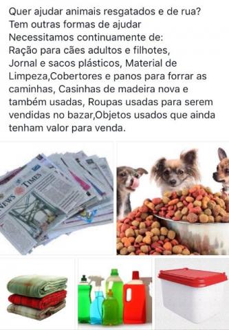 Precisamos doações de jornais ração produtos de limpeza para cães resgatados zap 