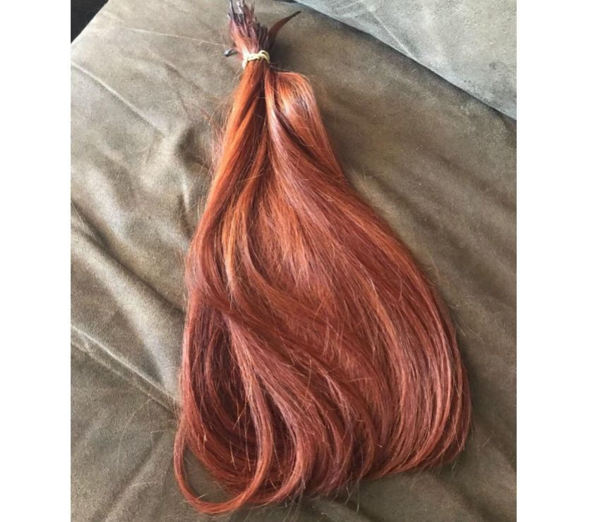 Vendo cabelo humano ruivo com 68 cm ja pronto lindo