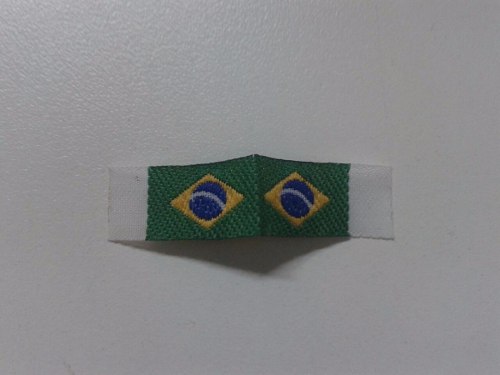 Etiqueta Bordada Bandeira Do Brasil C/ 100 Etiquetas