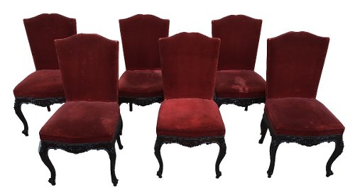 Conjunto 6 Cadeiras Luis Xv Belo Entalhes Madeira Nobre