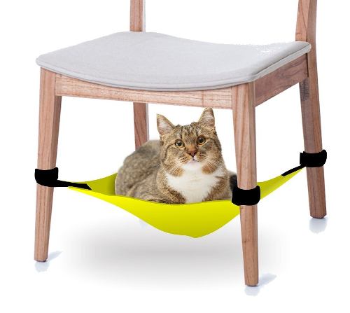 Cama Rede Para Gatos Para Fixar Em Cadeiras - Amarelo
