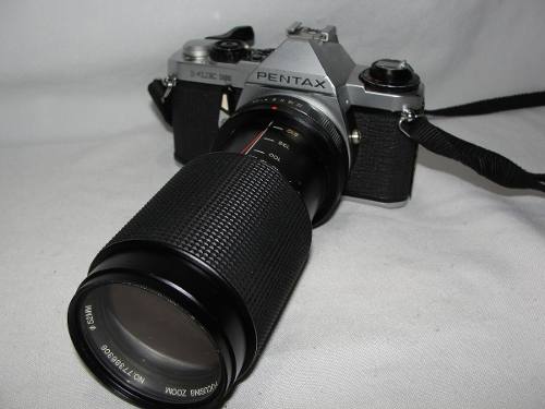 Antiga Camera Pentax Me Super Lente Vivitar mm 1:4.5