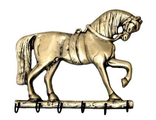 Porta Chaves 6 Pinos Cavalo Bronze Decoração Animal