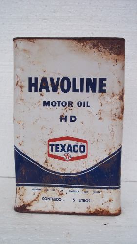 Lata De Oleo Havoline Antiga Da Texaco Motor Oil Hd 5 Litros