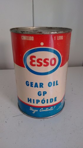 Lata De Óleo Antiga Esso Gear Oil ( Litros)