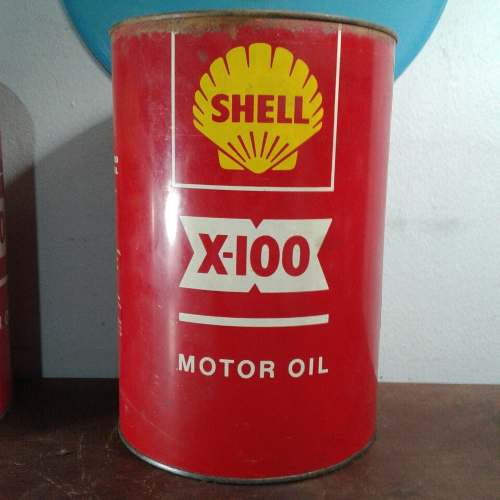 Lata De Óleo Antiga Shell X100 Galãozinho Com  Bom