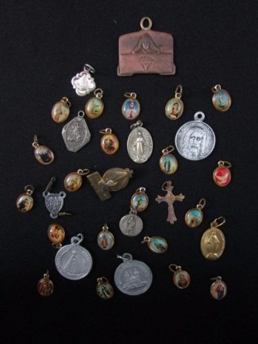 Lote De Medalhas Antigas Religiosas Luciana Antiguidades