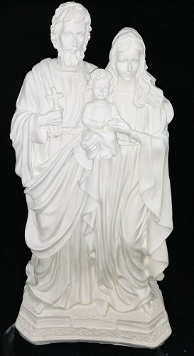 Sagrada Família 40cm Em Pé Imagem De Gesso Cru