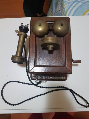 Telefone De Madeira Antigo De Parede, Ano 